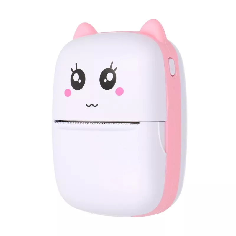 Impressora térmica de recibos Extralink EPP-001 rosa com 5 rolos de papel térmico em branco