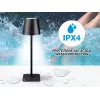 Beper P201UTP118 candeeiro de mesa LED recarregável, 1,5 W, interruptor tátil, regulável, adaptador para garrafa de 33 mm, resistente à água, preto