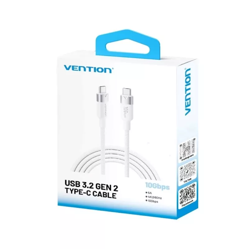 Vention cabo USB 3.2 5A 10Gbps 1m WH USB-C para C