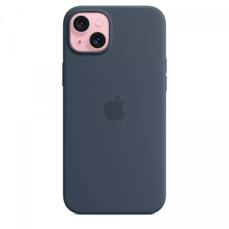 Capa de silicone Apple iPhone 15 Plus com MagSafe - Azul-tempestade