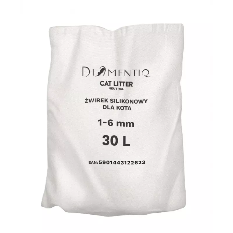 Areia para gatos DIAMENTIQ Neutral granulados de silicone aglomerantes 30 L — sem perfume, 1–6 mm