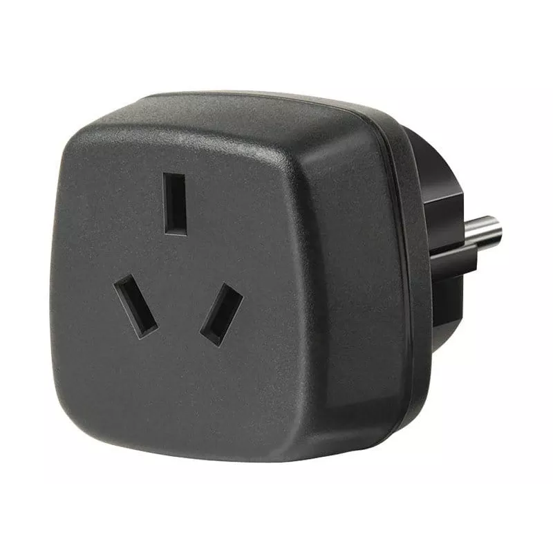 Adaptador de viagem AUS/CN > ficha com terra, adaptador de tomada preto