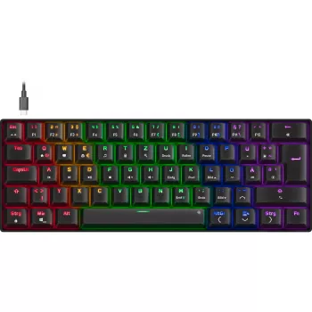 Teclado gaming mecânico Speedlink ATMOS RGB — layout compacto, retroiluminação RGB