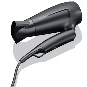 Secador de cabelo SEVERIN HT 0159 — 1600 W, tensão dupla 110/220–240 V, 2 velocidades, botão de ar frio, cabo de 1,8 m, preto