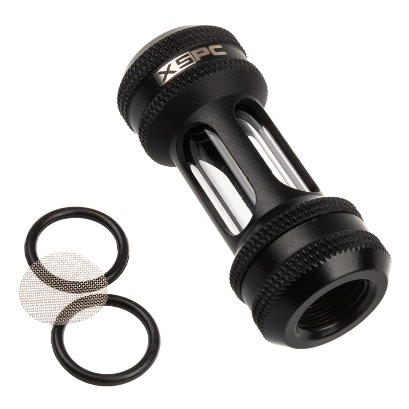 Filtro em linha XSPC G1/4 polegadas preto mate para circuitos de refrigeração líquida