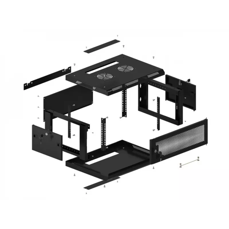 Armário rack Lanberg WF01-6404-23B 4U montagem na parede preto