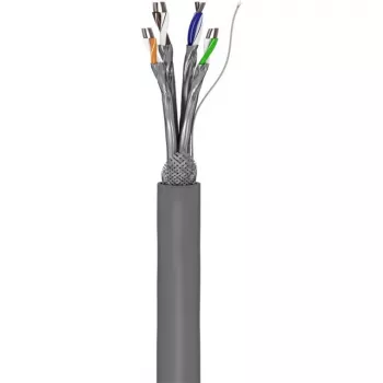 Cabo de rede Wentronic Goobay CAT 6, S/FTP (PiMF), cinzento, 305 m – mistura de cobre CCA, AWG 23/1 (sólido), PVC (95696)