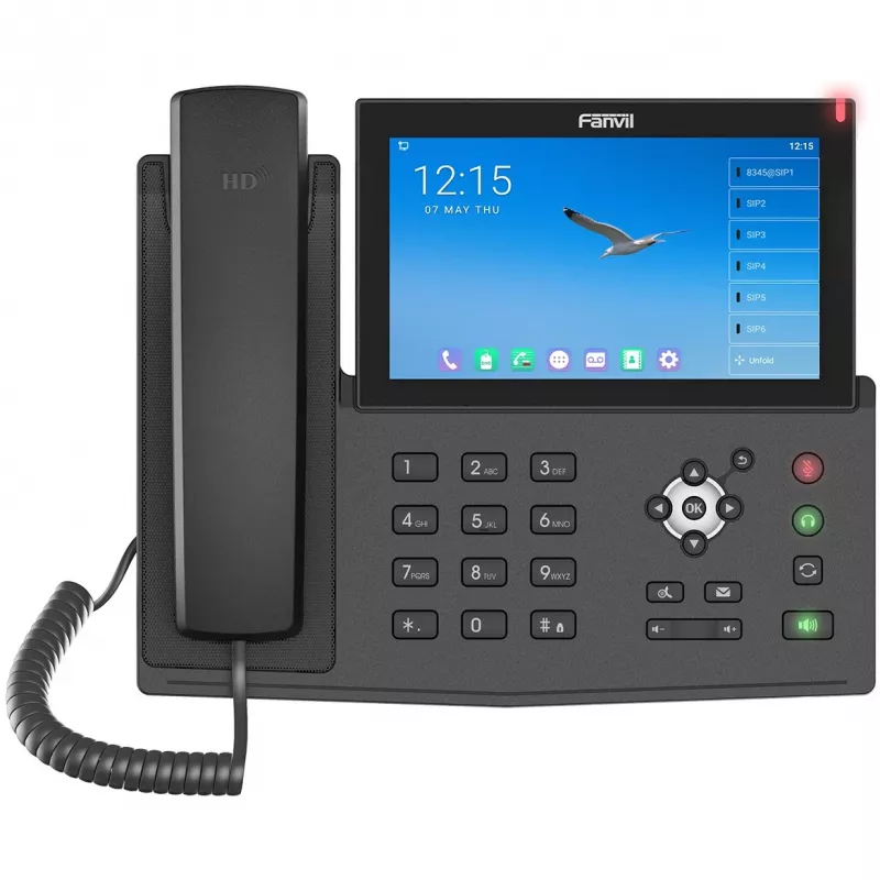 Telefone IP Fanvil X7A preto 20 linhas LCD Wi-Fi
