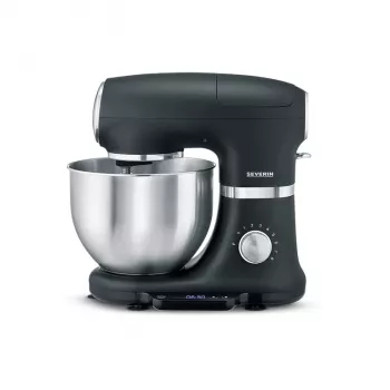 Robot de cozinha Severin KM 3898 1000 W 5,5 L preto aço escovado prateado