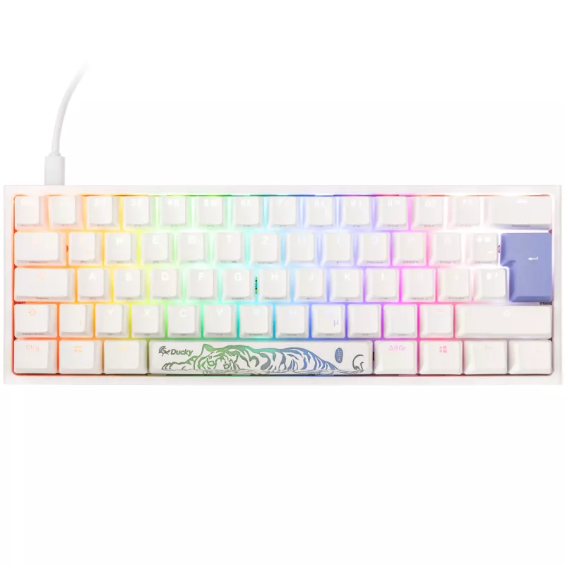 Teclado gaming Ducky One 2 Pro Mini White Edition, LED RGB - Cherry Brown