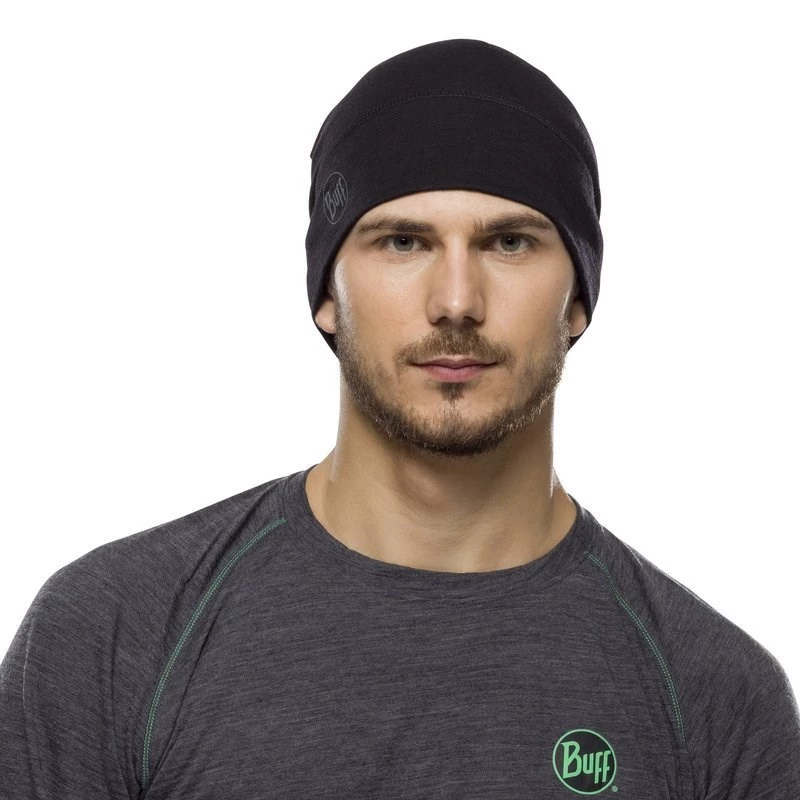 BUFF MERINO LEVE GORRO SOLID preto tamanho único gorro padrão