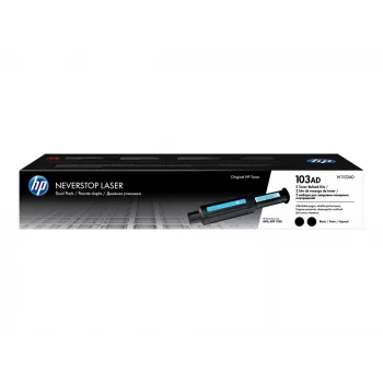 HP Original 103AD Neverstop Kit de recarga de toner preto, conjunto de duas cartuchos de toner