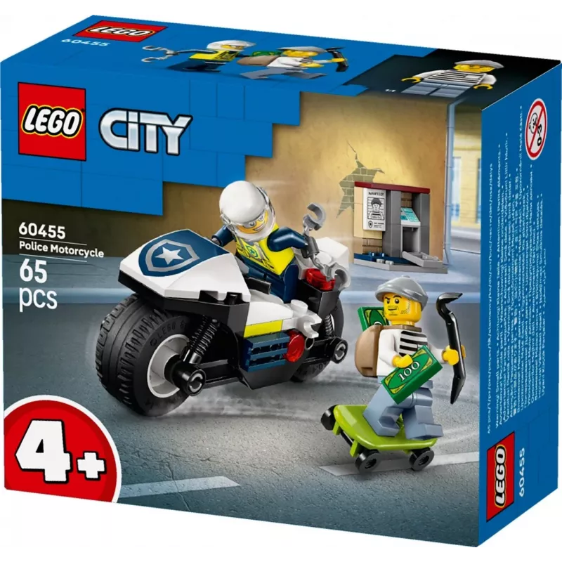 LEGO City Perseguição de mota da polícia conjunto 60455 — 65 peças, 2 minifiguras, a partir dos 4 anos