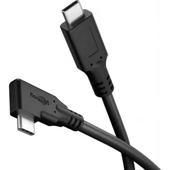 Goobay Cabo USB-C 90° 1 m preto – 60 W 5 Gbit/s Power Delivery (79421)