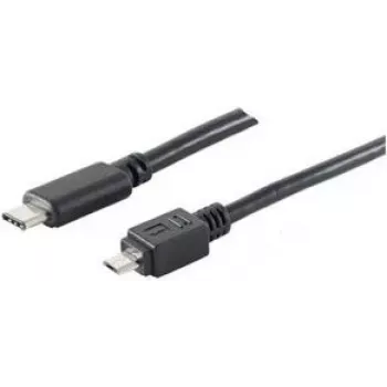 Cabo USB Micro-USB B USB C ShiverPeaks BS77145-1.0 1m preto
