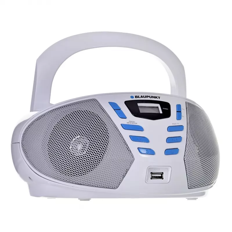 Aparelhagem estéreo portátil Blaupunkt BB7-WH, digital 2,4 W FM, cinzento, reprodução MP3