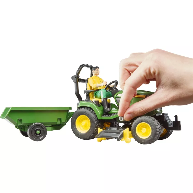 Bruder bworld John Deere corta-relva de assento, veículo de brincar em miniatura
