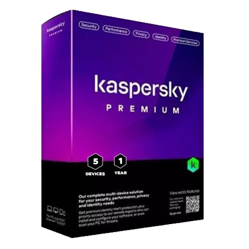 Kaspersky Premium + apoio ao cliente | 5 dispositivos | 1 ano | UE