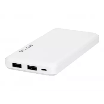 Carregador portátil Powerbank BLOW PB10A 10000mAh (37Wh), 2 saídas USB-A, 22,5W total, entrada Micro-USB, bateria de polímero
