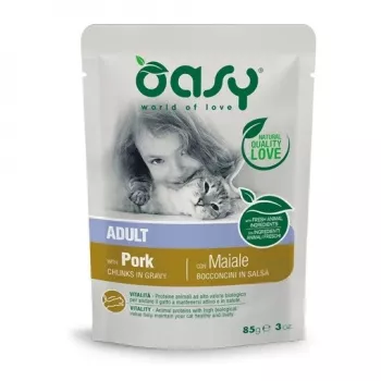 Oasy Chunks in gravy Adult PORCO 85gr
