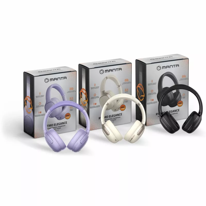 Auscultadores MANTA HDP1001PU Rytmo Elegance roxo over-ear com fios, modelo HDP1001PU