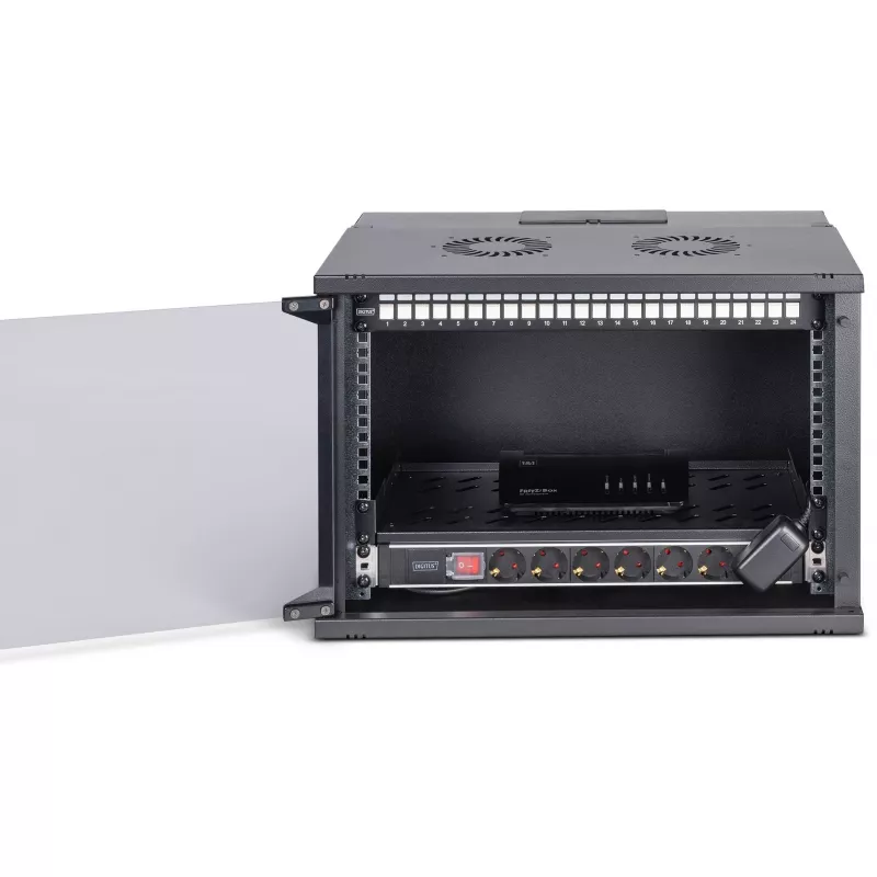 DIGITUS SOHO Pro DN-49203-SET 19" 7U conjunto de rede para montagem na parede com acessórios, 540 x 400 mm, preto