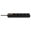 Extensão elétrica SAVIO LZ-18 — cabo de 5 m, 5 tomadas com ligação à terra, interior, preto, 10 A, 50 Hz