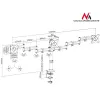 Suporte de mesa para monitor MACLEAN MC-691 para 3 monitores – ajustável em altura e inclinável