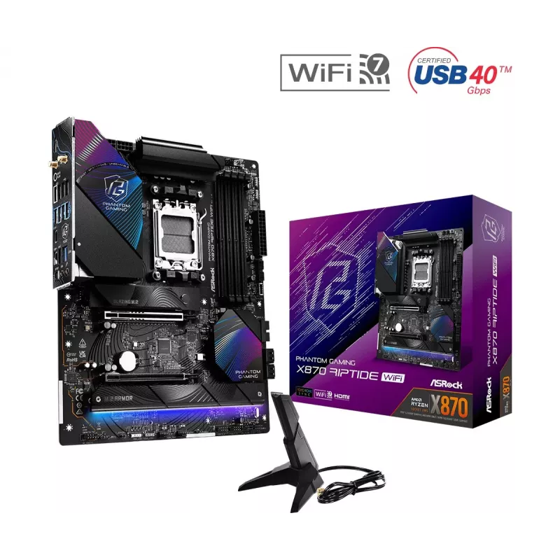 Motherboard ASRock X870 Riptide WiFi — ATX, AMD X870, Socket AM5, DDR5, 4 DIMM, 256 GB, Wi-Fi 7, 2,5GbE