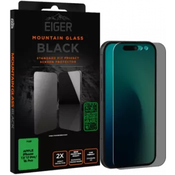Película de proteção de ecrã de vidro temperado Eiger EGMSP00334 para Apple iPhone 16 Pro / 17 / 17 Pro