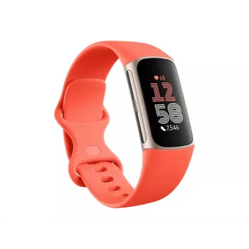 Charge 6 | monitor de atividade física | NFC | pulseira - coral; caixa - dourado champanhe alumínio