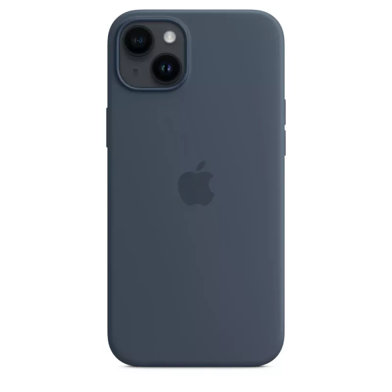 Capa de silicone Apple iPhone 14 Plus MagSafe Storm Blue