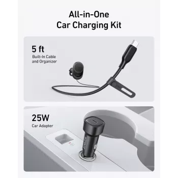 Carregador de automóvel magnético sem fios Anker MagGo 15W — Carregamento rápido magnético Qi de 15W para smartphones, preto
