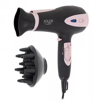 Adler | Secador de cabelo | AD 2248b ION | 2200 W | Número de níveis de temperatura 3 | Função iões | Difusor | Preto/Rosa