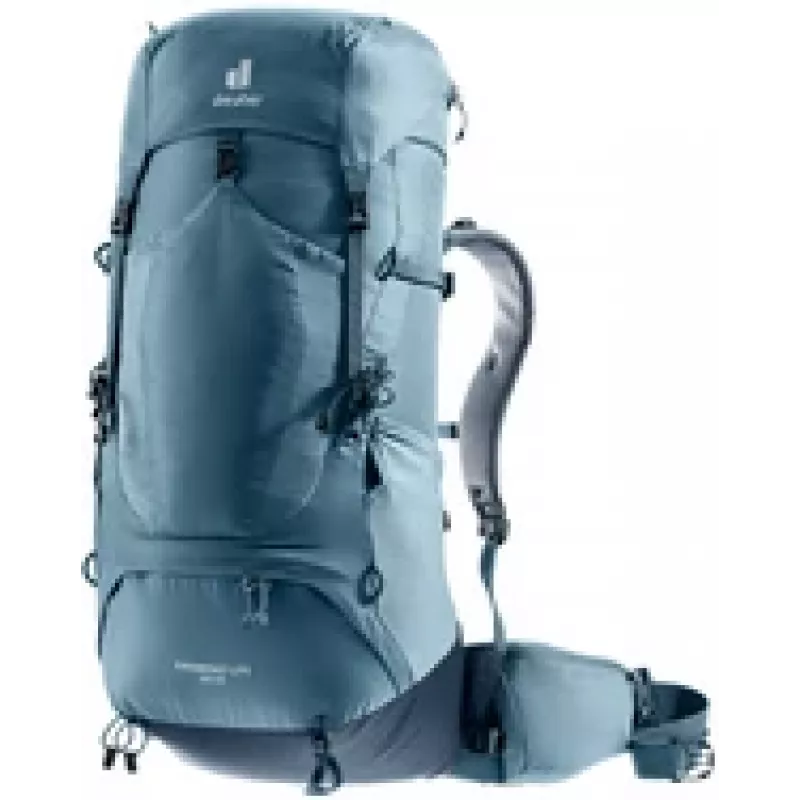 Mochila DEUTER Aircontact Lite 50 + 10 — estrutura interna, 50 L (expansível até 60 L), 1,64 kg, top loader, unissexo, azul