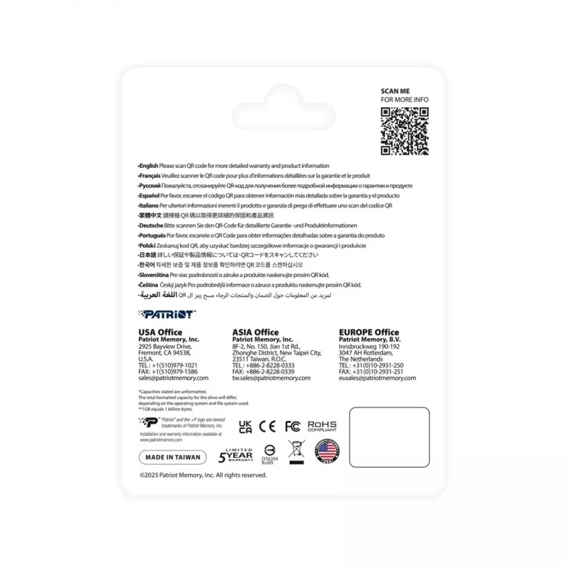 Unidade de estado sólido PATRIOT P410 2 TB M.2 NVMe, 2000 GB, fator de forma M.2