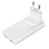 Akyga AK-CH-32 carregador USB-C GaN plano 65 W, 2 x USB-C PD, branco