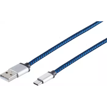 Cabo USB S/CONN 14-50024 USB 2.0 2 m USB A USB C azul
