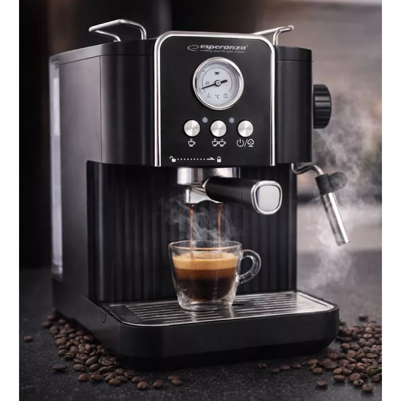 Máquina de café expresso ESPERANZA EKC010 — depósito de água de 1,8 L, 850 W, 20 bar, emulsor de leite integrado