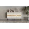 Cómoda Cama Meble INSERTO 3D 143,5×40×80 cm — acabamento caxemira com LED