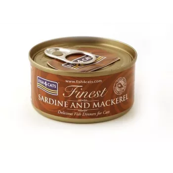 Comida húmida para gatos FISH4DOGS Sardinha e Cavala saco 70 g, sabor a peixe, gatos adultos, proteína 12%, humidade 85%