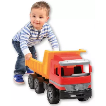 Camião basculante de brinquedo Lena Actros 62 cm carrinho castanho individual