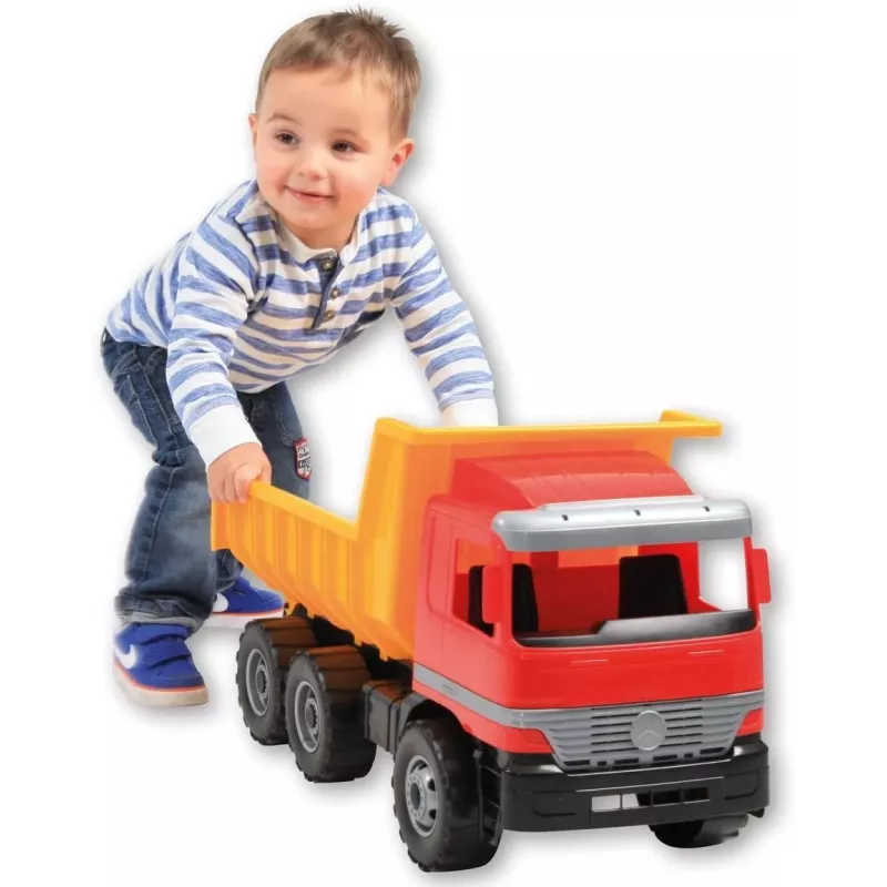 Camião basculante de brinquedo Lena Actros 62 cm carrinho castanho individual