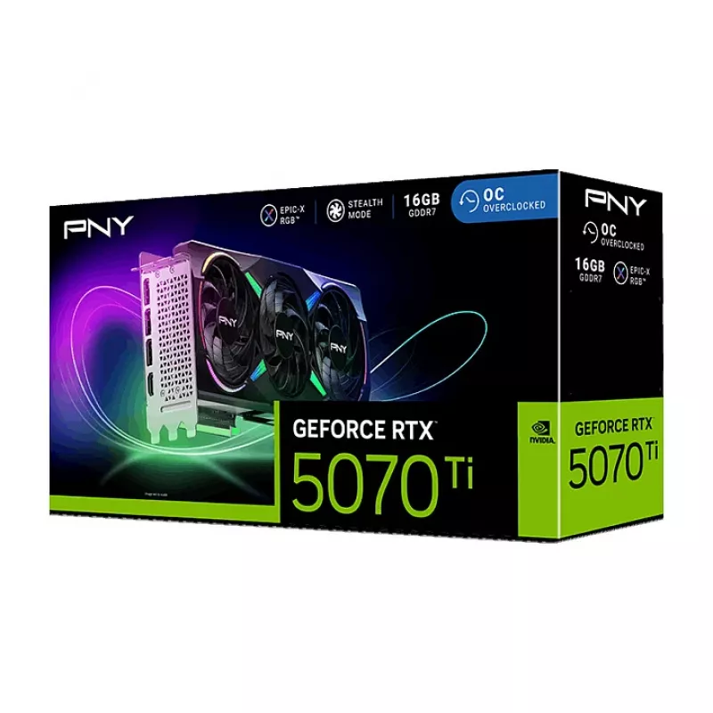 Placa gráfica PNY GeForce RTX 5070 Ti EPIC-X RGB 16GB GDDR7
