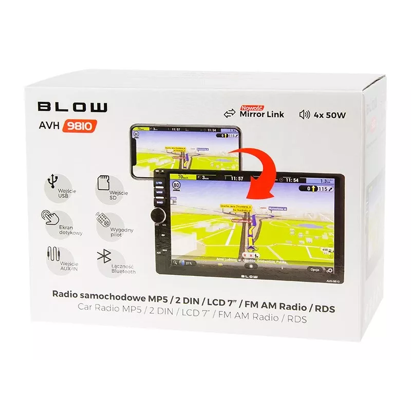 BLOW rádio AVH-9810 2DIN 7