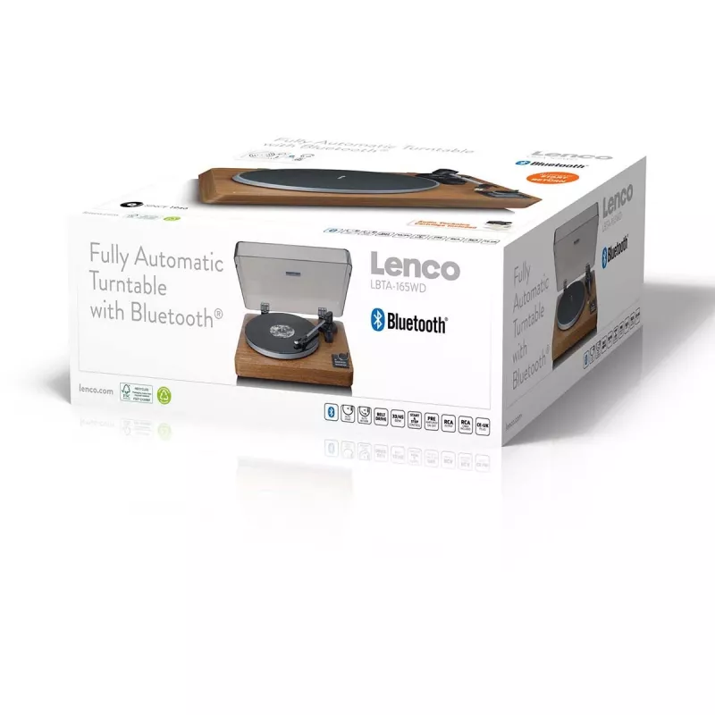 Gira-discos Lenco LBTA-165 Madeira com conectividade Bluetooth