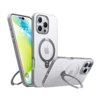 Capa transparente Torras para iPhone 16 Pro — UPRO OSTAND SPIN SERIES, capa de proteção transparente leve e fina