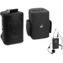 Sistema PA portátil sem fios Omnitronic PORTY-8A com transmissor de headset e bolsa macia