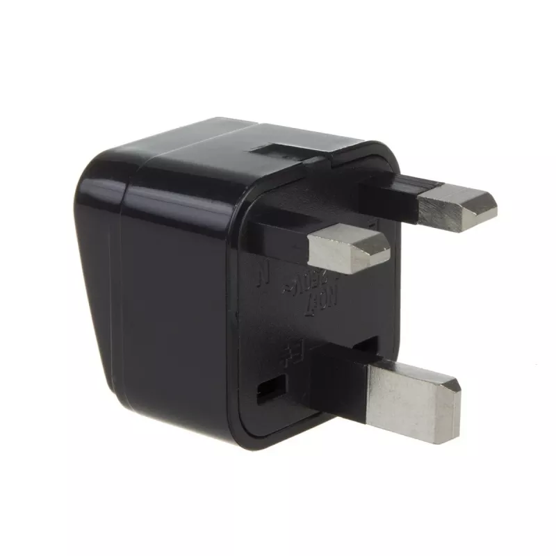 Maclean MCE154 adaptador de ficha, tomada UE para ficha UK, preto