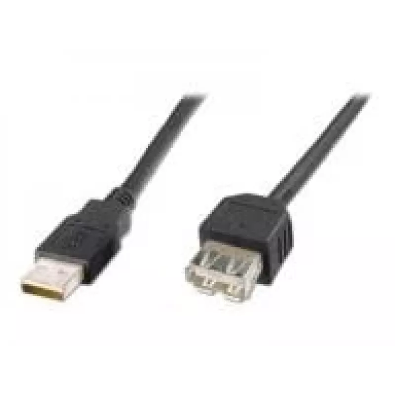 Digitus ASSMANN Basic - Cabo Extensor USB - USB Type-A, 4 pinos (M) - USB Type-A, 4 pinos (F) - 3 m (USB/USB 2.0) - Moldado - Preto (AK-300200-030-S)